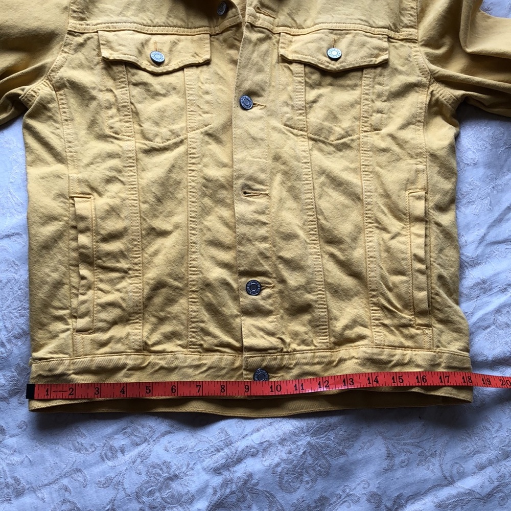 S LOGG Denim Jacket Jean Gold Mustard Slim Waist Coat - Picture 8 of 10